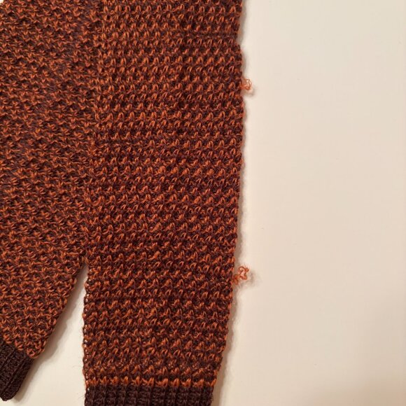 Vintage Givenchy Paris Brown Wool Knit Skinny Neck Tie Mens - Picture 3 of 3